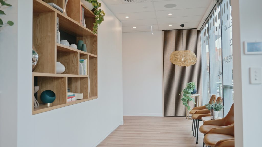 Radiant Chiropractic Canterbury – Clinic Waiting Area - Radiant Chiropractic Canterbury Modern waiting area at Radiant Chiropractic Canterbury