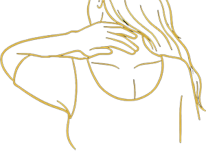 Illustration of a person experiencing headache or neck tension